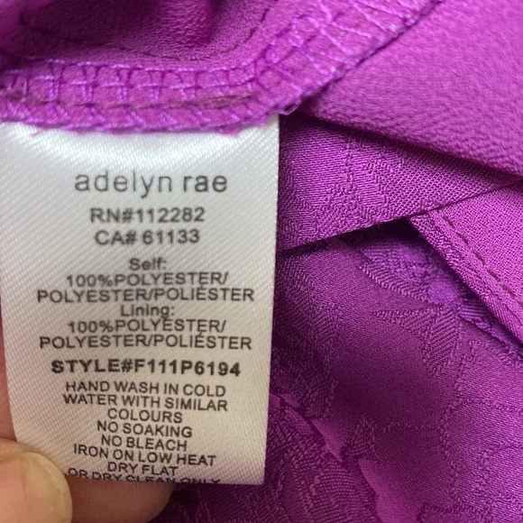 NWT: Adelyn Rae - Theo Open-Back Sateen Jacquard Jumpsuit in Purple - Picture 11 of 12